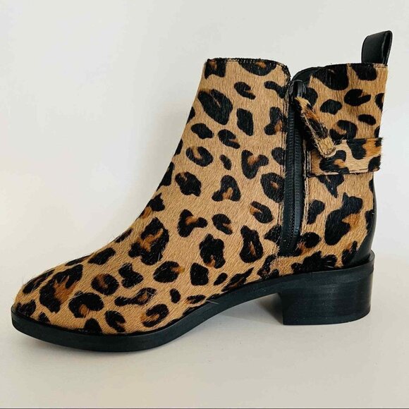 Cole Haan Women Kimberly Waterproof Leopard Print Ankle Bootie 6B Real Fur NWOB - Picture 3 of 14